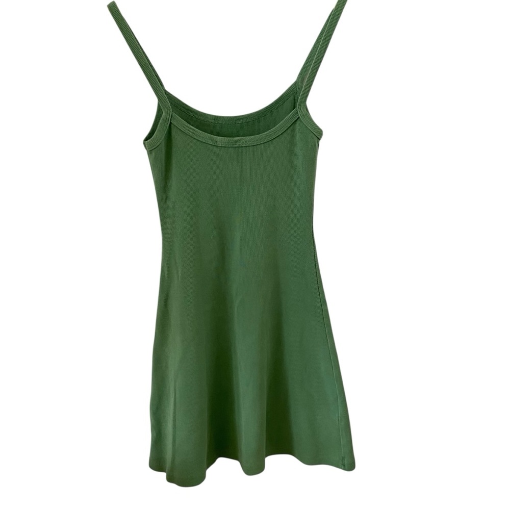 Los Angeles Apparel Cotton Ribbed Green Tank Dress Size XS